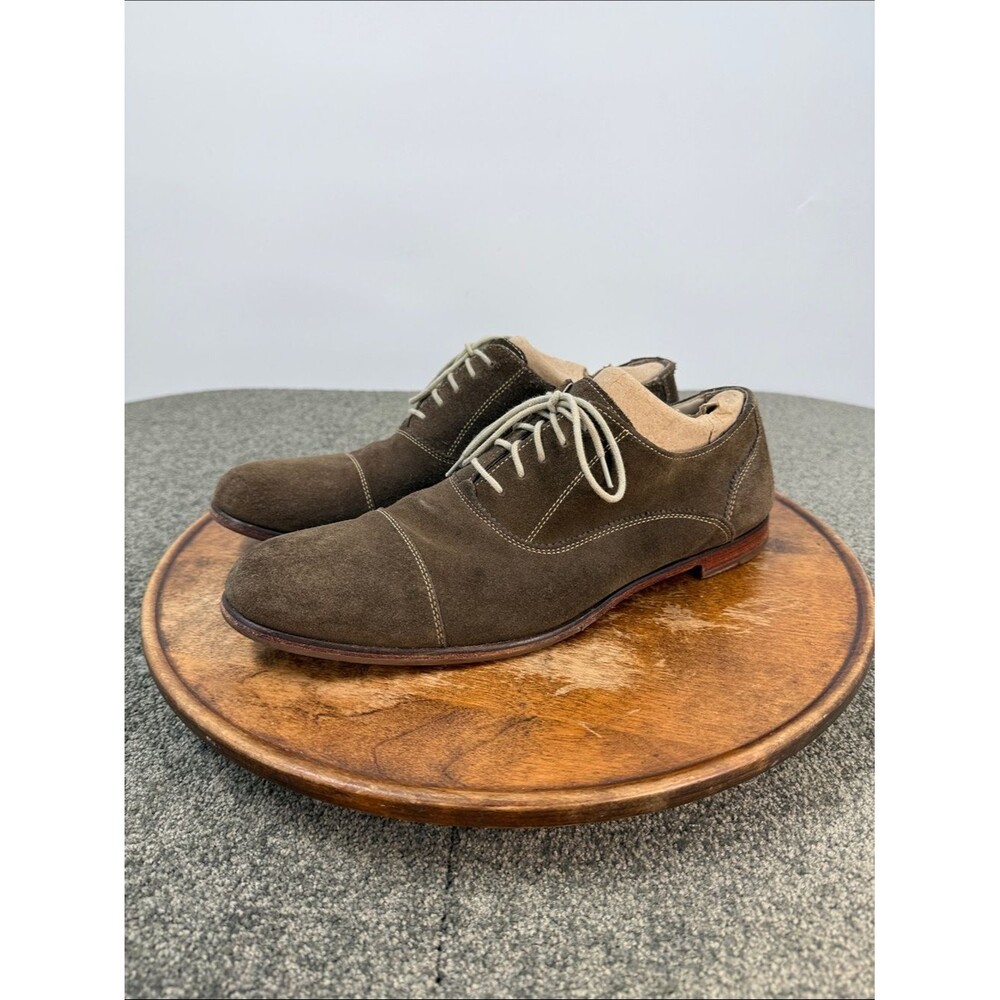 Cole Haan Shoes Mens 11 Thomas Brown/Gray Suede Cap-Toe Oxford Casual Lace